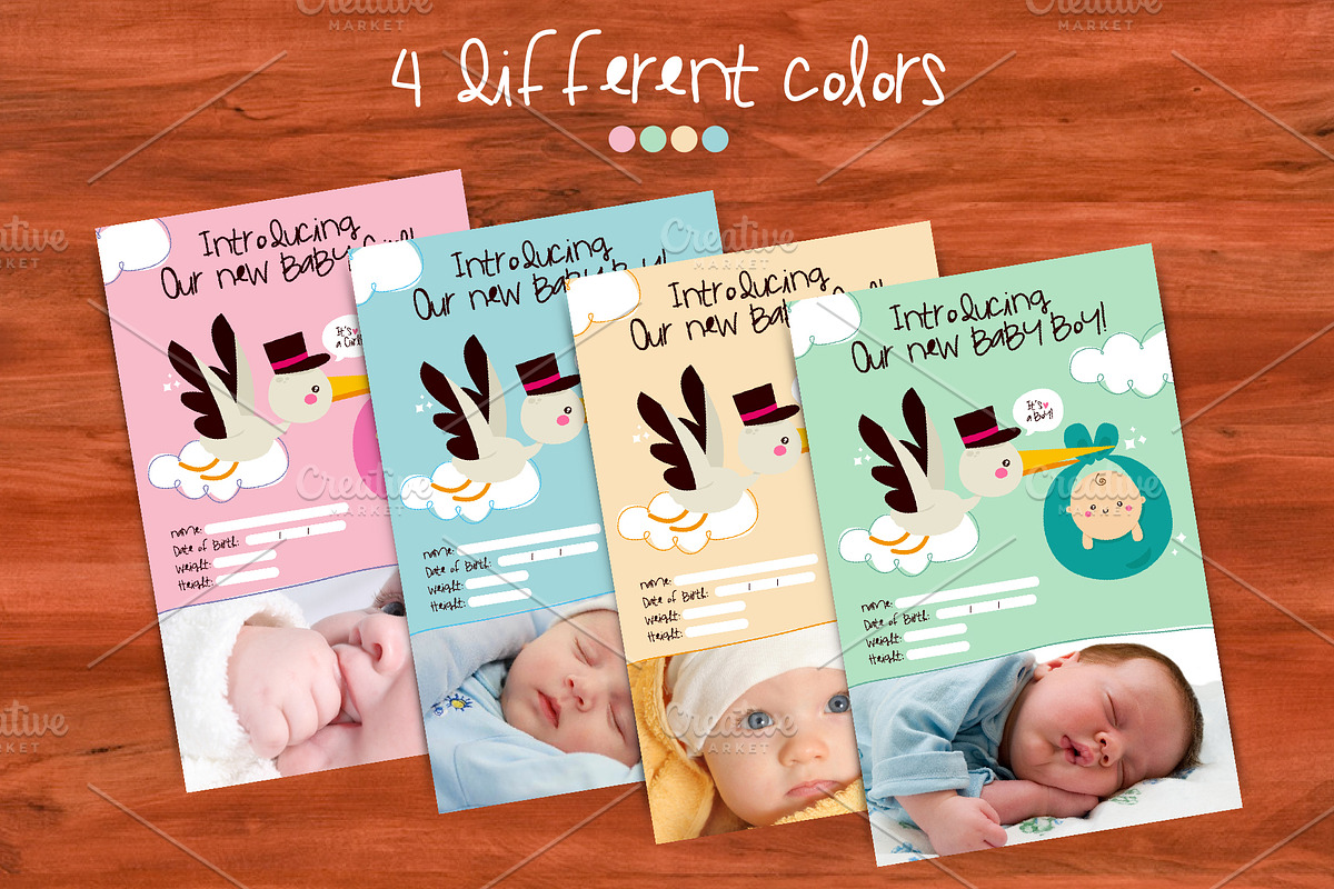 Cards to announcement your baby, an Invitation Template by himoki (Photo 3 of 3)