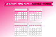 Monthly Planner Calendar Template, a Stationery Template by VL Shop (Thumbnail 2 of 7)