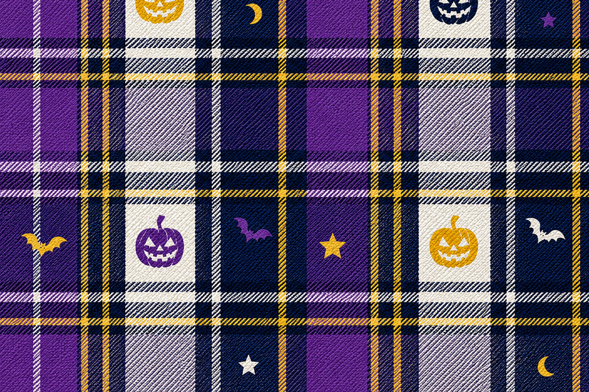 Halloween Tartan Fabric Textures, a Texture Graphic by Printable Design Store (Photo 4 of 4)