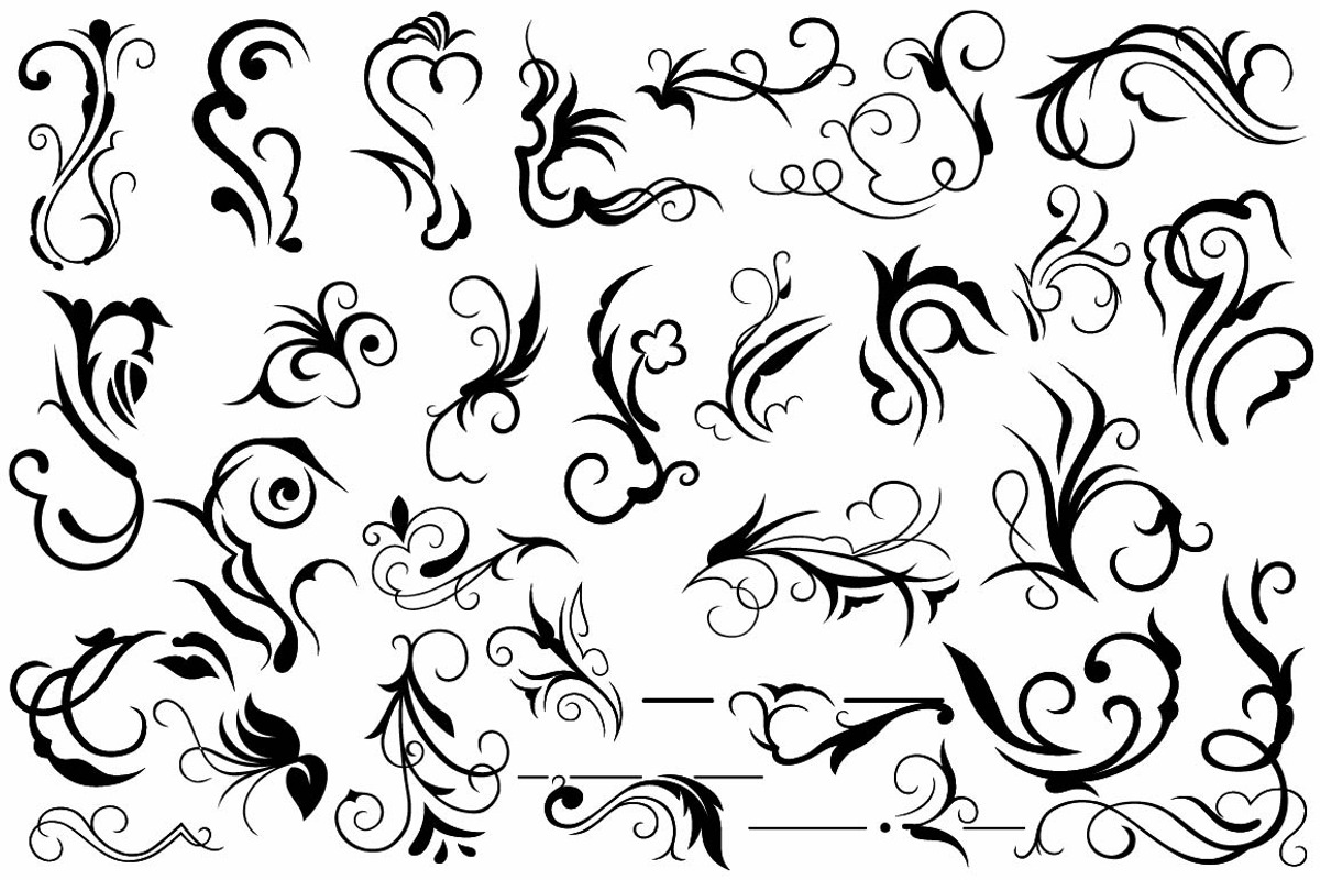 Vector set ornaments 23, a Pattern Graphic by LineworkStock