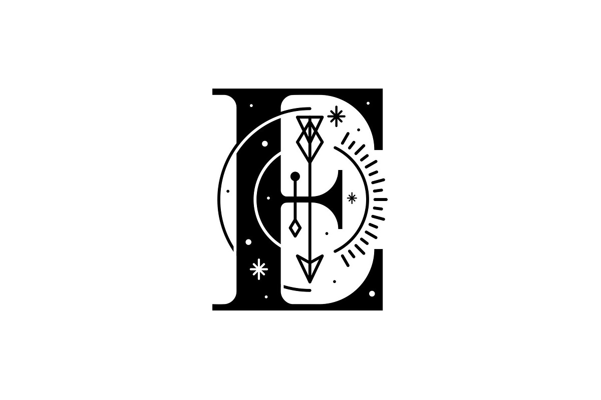 Letter E Astrology Symbol Logo, a Branding & Logo Template by Buqancreative