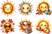 Cute Autumn Sun Clipart, an Illustration by Designking (Thumbnail 2 of 4)
