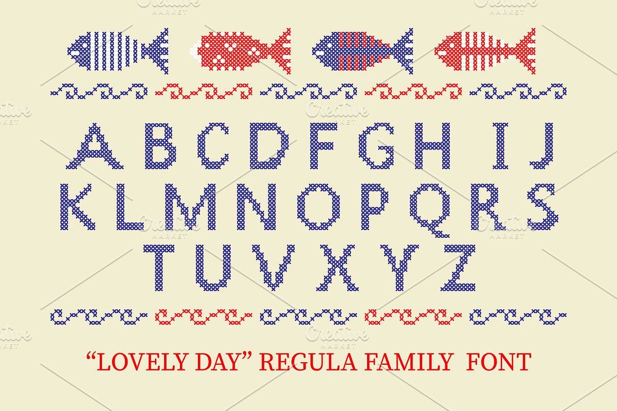 LOVELY-DAY-COLOR-CROSSSTICH font preview 5