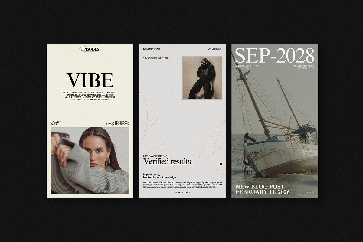 ZUNO | Instagram STORIES Bundle, a Social Media Template by The Aesthetic Studio (Photo 6 of 10)