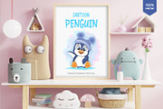 Cute cartoon penguin. Tshirt, PNG., an Animal Illustration by KENO Mascots (Thumbnail 4 of 5)