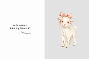 Christmas Goats Cottagecore Clipart, a Seasonal Illustration by divanovskaya_nv (Thumbnail 13 of 15)