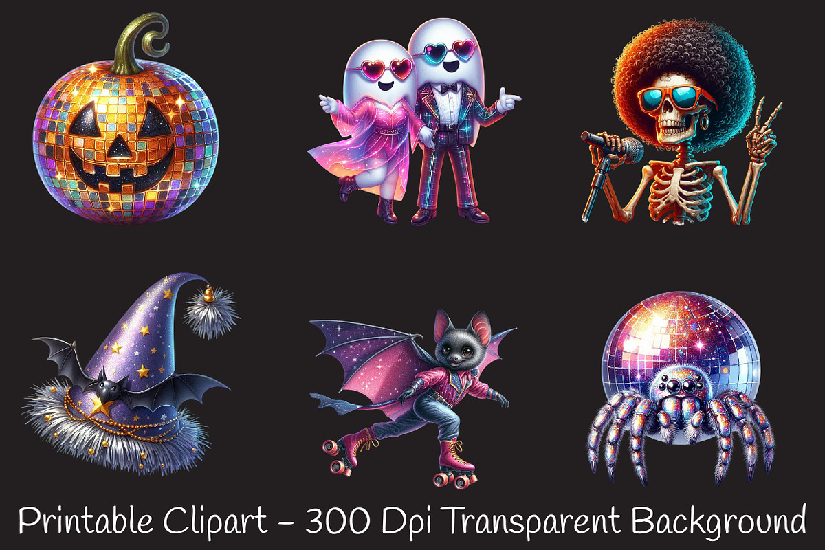Disco Halloween Clipart, an Illustration by RobertsArt (Photo 7 of 7)