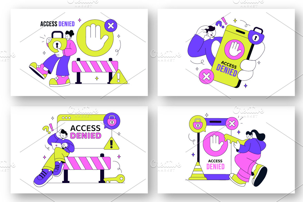 10 Access Denied Illustration, a Technology Illustration by denayunebgt (Photo 2 of 4)