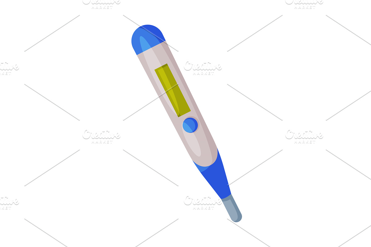 Digital Medical Thermometer, First, a Healthcare Illustration by TopVectors