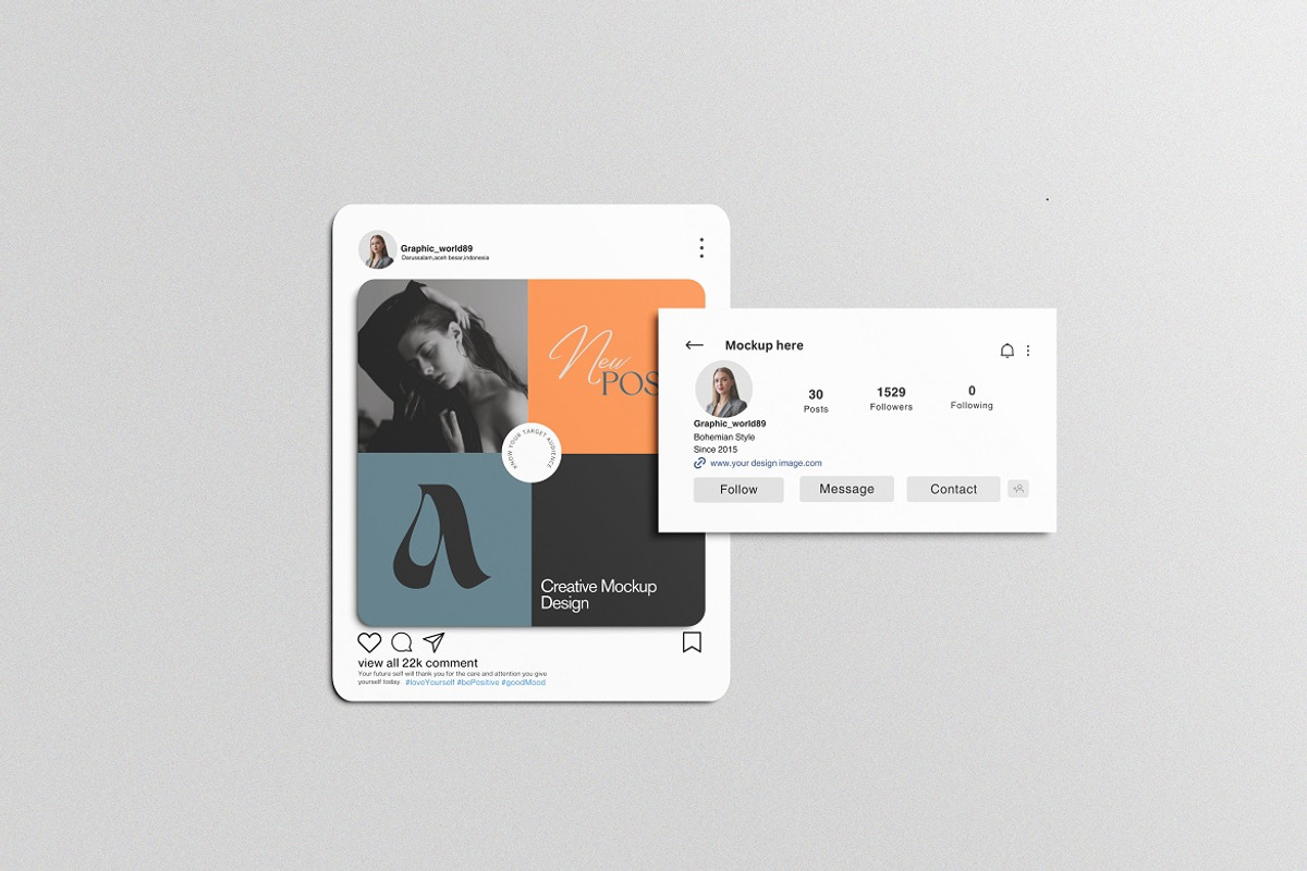 Instagram Post Mockup, a Mockup by graphic_keY (Photo 2 of 7)
