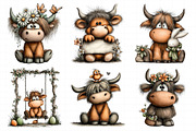 Whimsical Easter Highland Cow Clipar, an Illustration by Daily.Designs (Thumbnail 3 of 8)