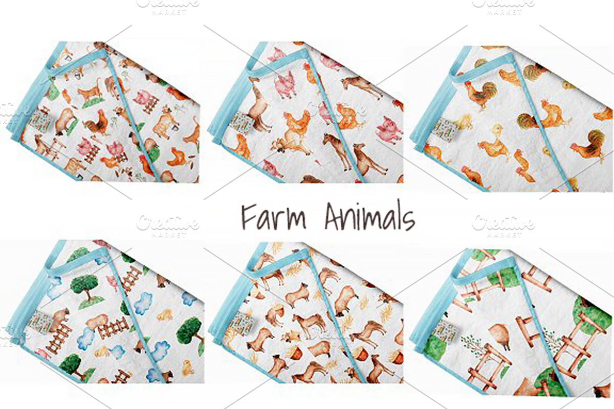 Watercolor Farm life, an Animal Illustration by MayaNavits (Photo 7 of 10)