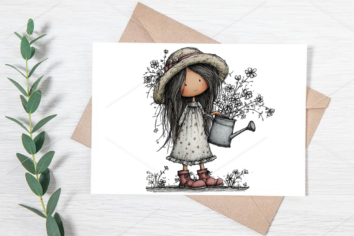 Watercolor Spring Girl Clipart PNG, an Illustration by Canvas Craft (Photo 7 of 7)