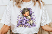 Whimsical Boho Quirky Girl Clipart, a Seasonal Illustration by Canvas Craft (Thumbnail 6 of 10)