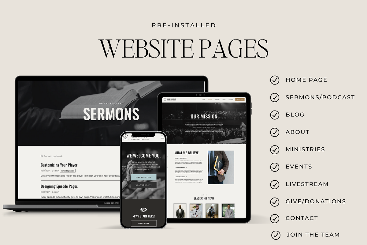 Church Ministry Wix Website Template, a Wix Template by Ton Rêve Design Studio (Photo 2 of 10)