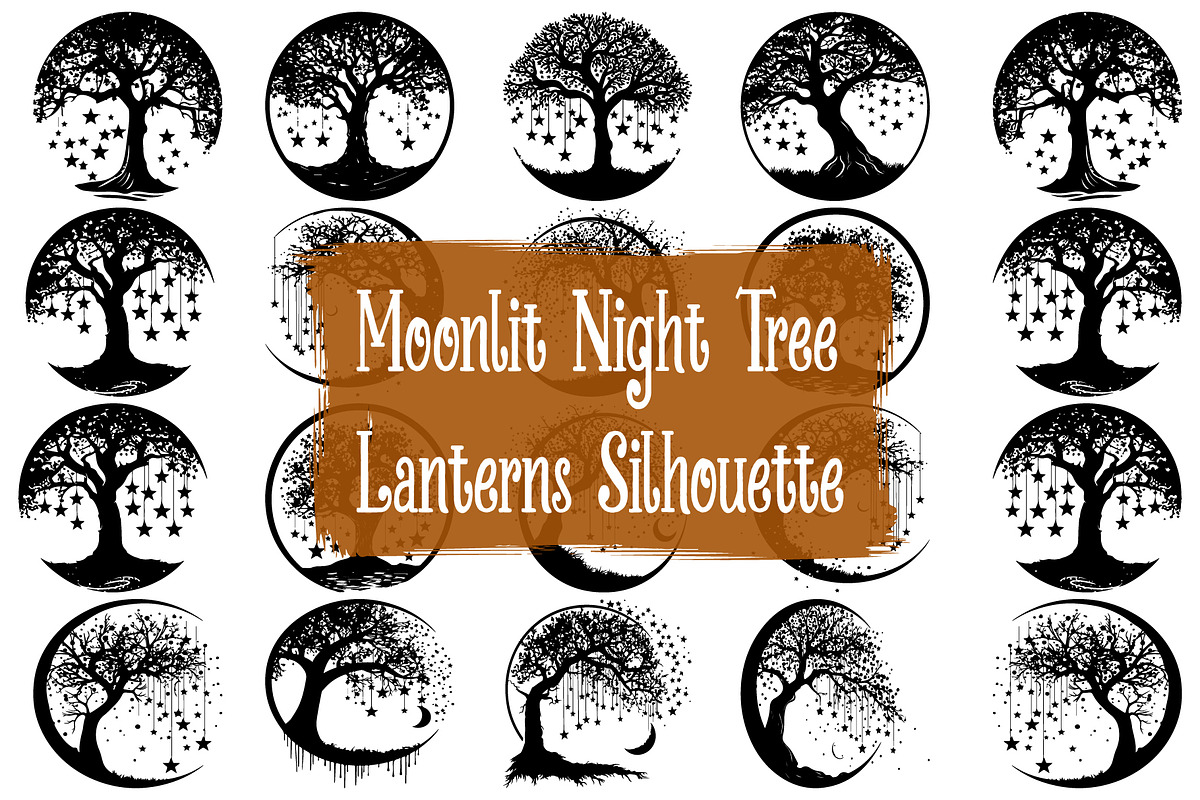 Starry Night Dream Tree Designs, an Illustration by Designs_River