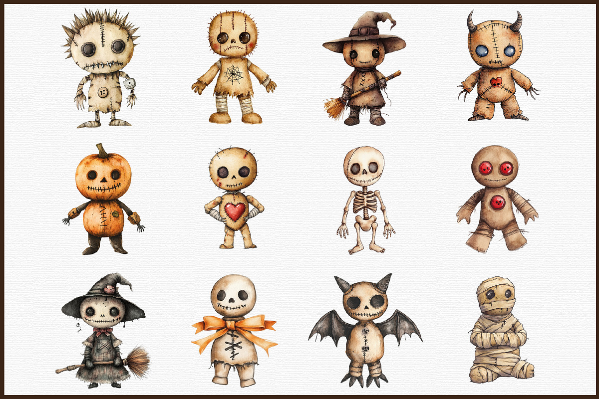 Halloween Voodoo Doll Clipart, an Illustration by Sublimation Artist (Photo 3 of 6)