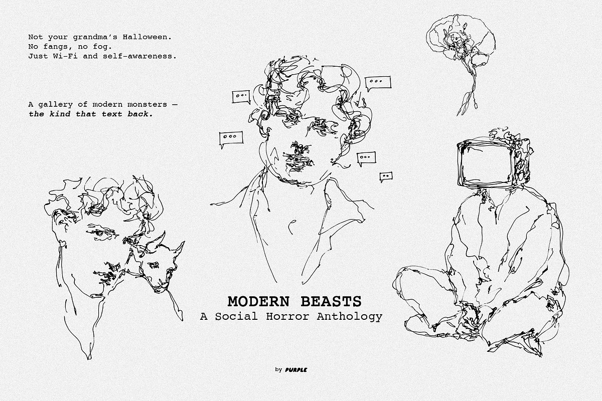 Modern Beasts: Social Horror, a Person Illustration by Purple (Photo 3 of 10)