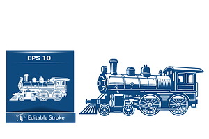 Vintage Train Vector Graphic, a Transportation Illustration by CarWrap design