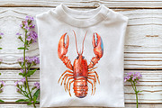 Watercolor Lobster Clipart, an Illustration by OK Design (Thumbnail 6 of 6)