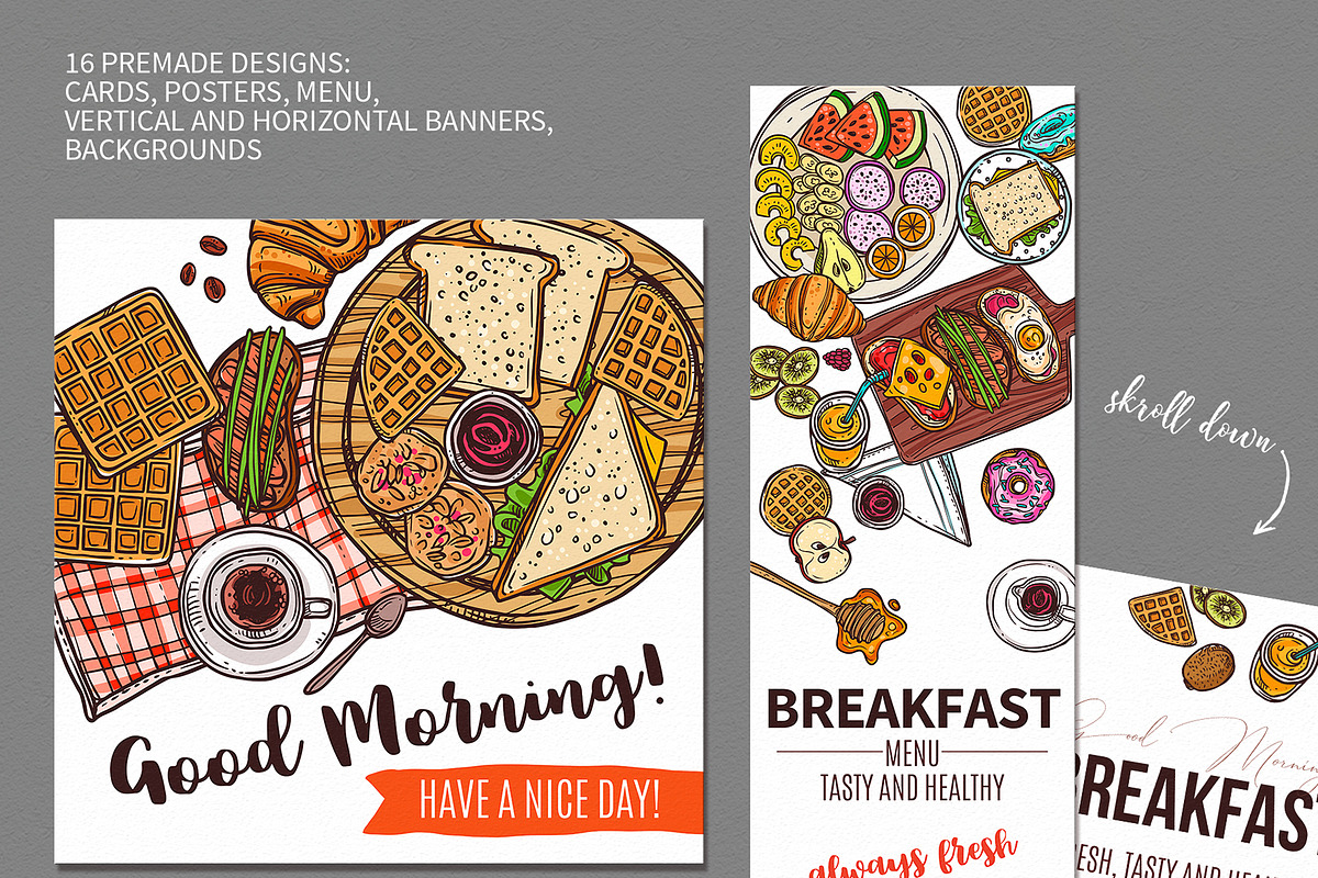 Breakfast Time Doodle Collection, a Decorative Illustration by alexrockheart (Photo 5 of 9)