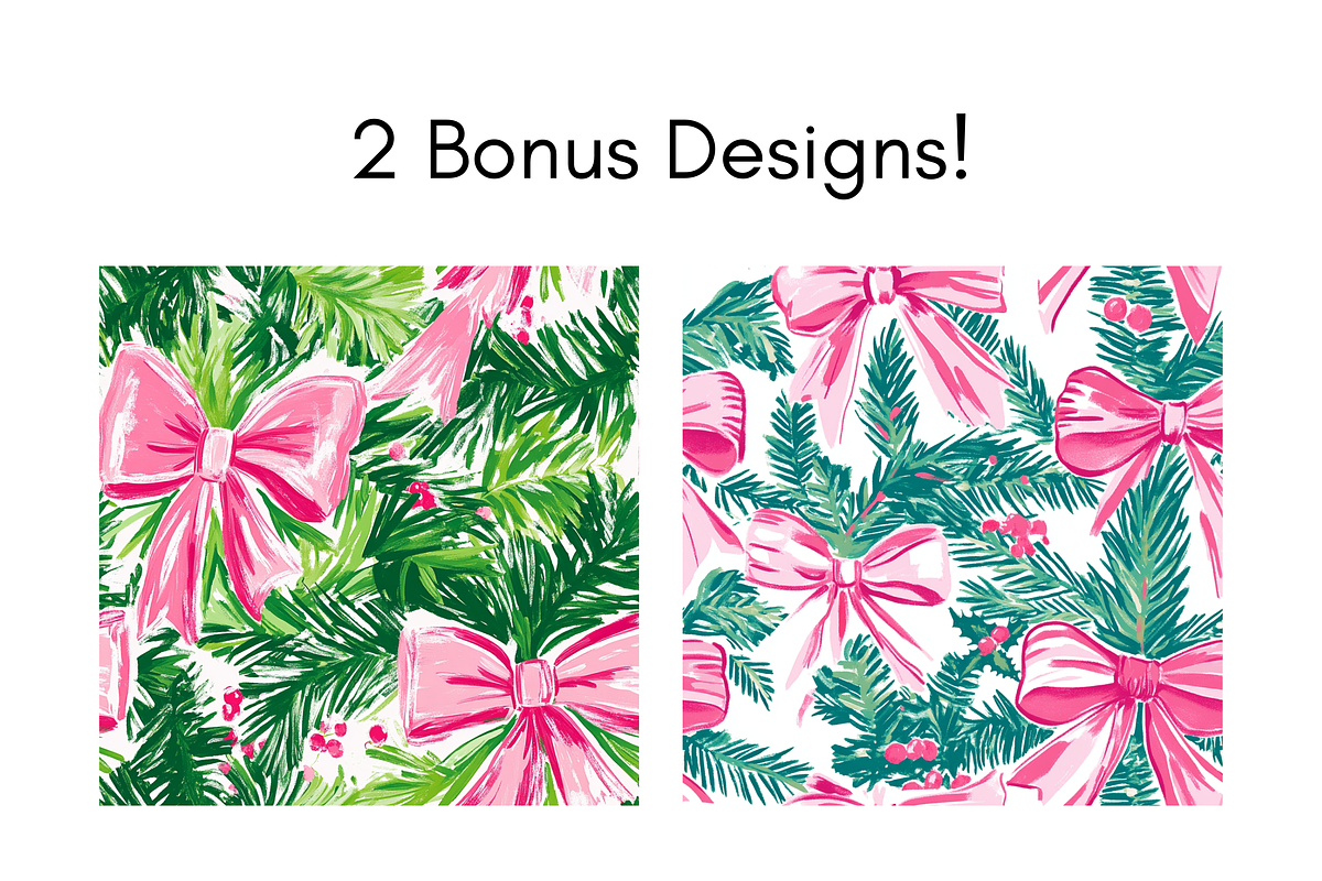 Preppy Coquette Christmas Bow Print, a Pattern Graphic by Paper & Pattern Studio (Photo 3 of 9)