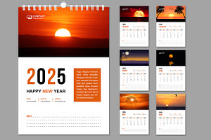 Wall Calendar 2025 Design Template, a Stationery Template by ContestDesign