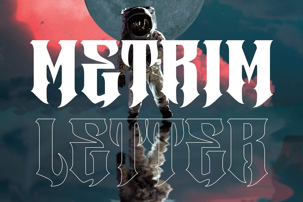 Metrim - Logo Font, a Blackletter Font by Nirmana Visual (Photo 16 of 16)