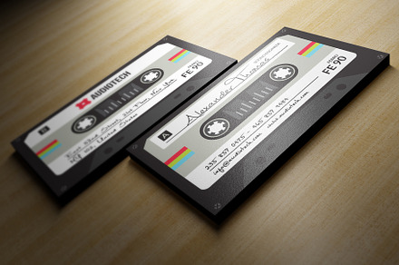 Cassette Tape Business Card, a Business Card Template by Marvel