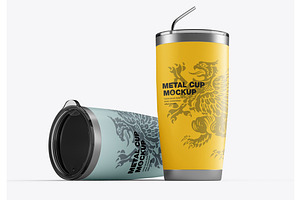 Steel Travel Cup Mockup