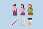 Sickness Illustration Set, a Person Illustration by studiogstock (Thumbnail 2 of 3)