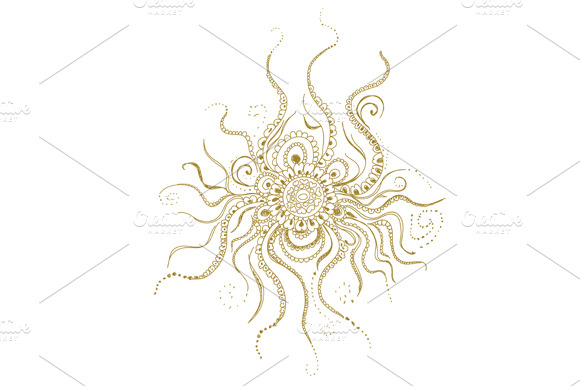 mehndi gold pen drawing preview 2