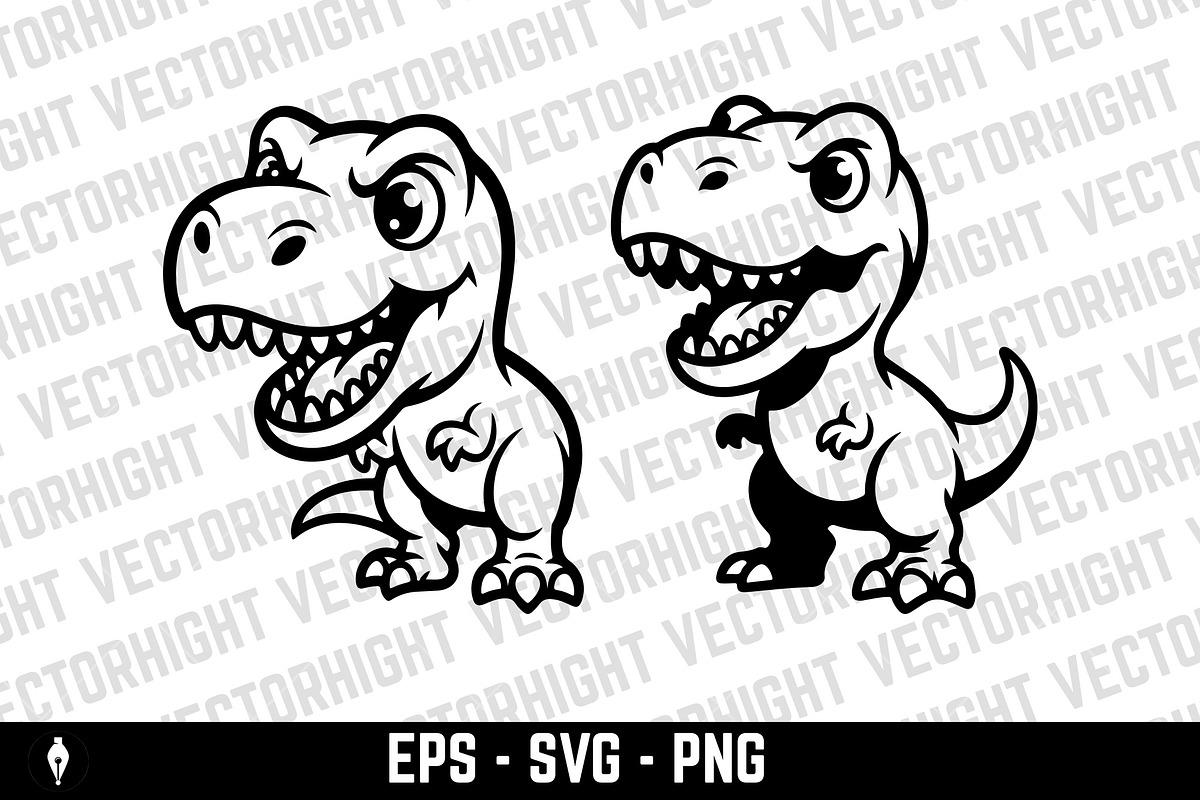 Cute baby Tyrannosaurus Rex, an Animal Illustration by Vectorhight (Photo 2 of 5)