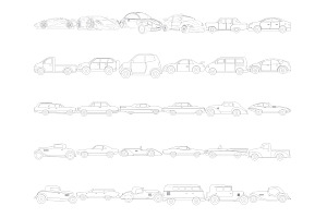 Cars Outlines & Silhouettes Set 2