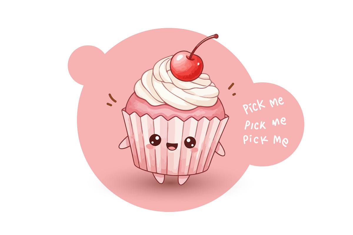 Kawaii Dessert - Clipart Pack., a Food Illustration by OtpirusGraphic (Photo 4 of 4)