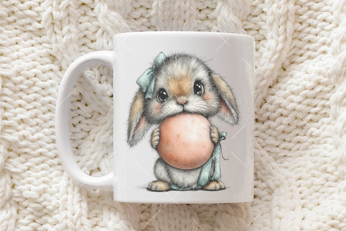 Whimsical Easter Bunny Clipart, an Illustration by OK Design (Photo 4 of 6)