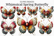Whimsical Spring Butterfly Clipart, an Illustration by Craft Nest (Thumbnail 1 of 11)