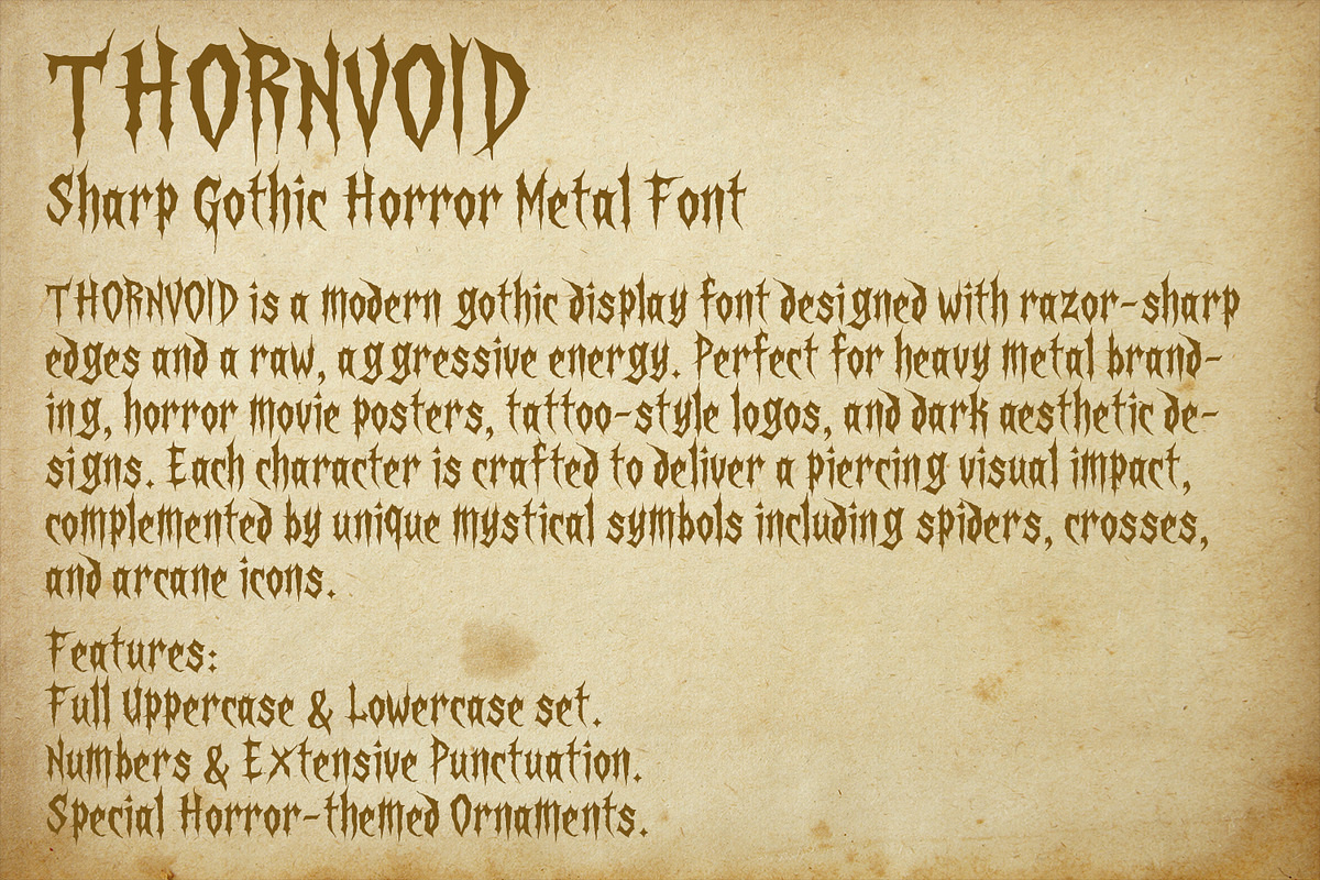 Thornvoid Razor Sharp Gothic Horror, a Handwritten Font by OWPictures (Photo 9 of 11)