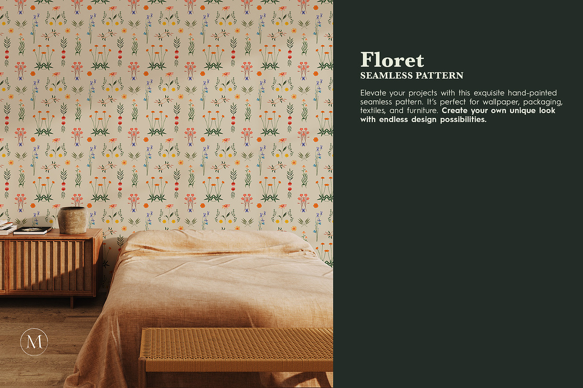 Floret Wildflower Pattern, a Pattern Graphic by Manimanisa (Photo 6 of 10)