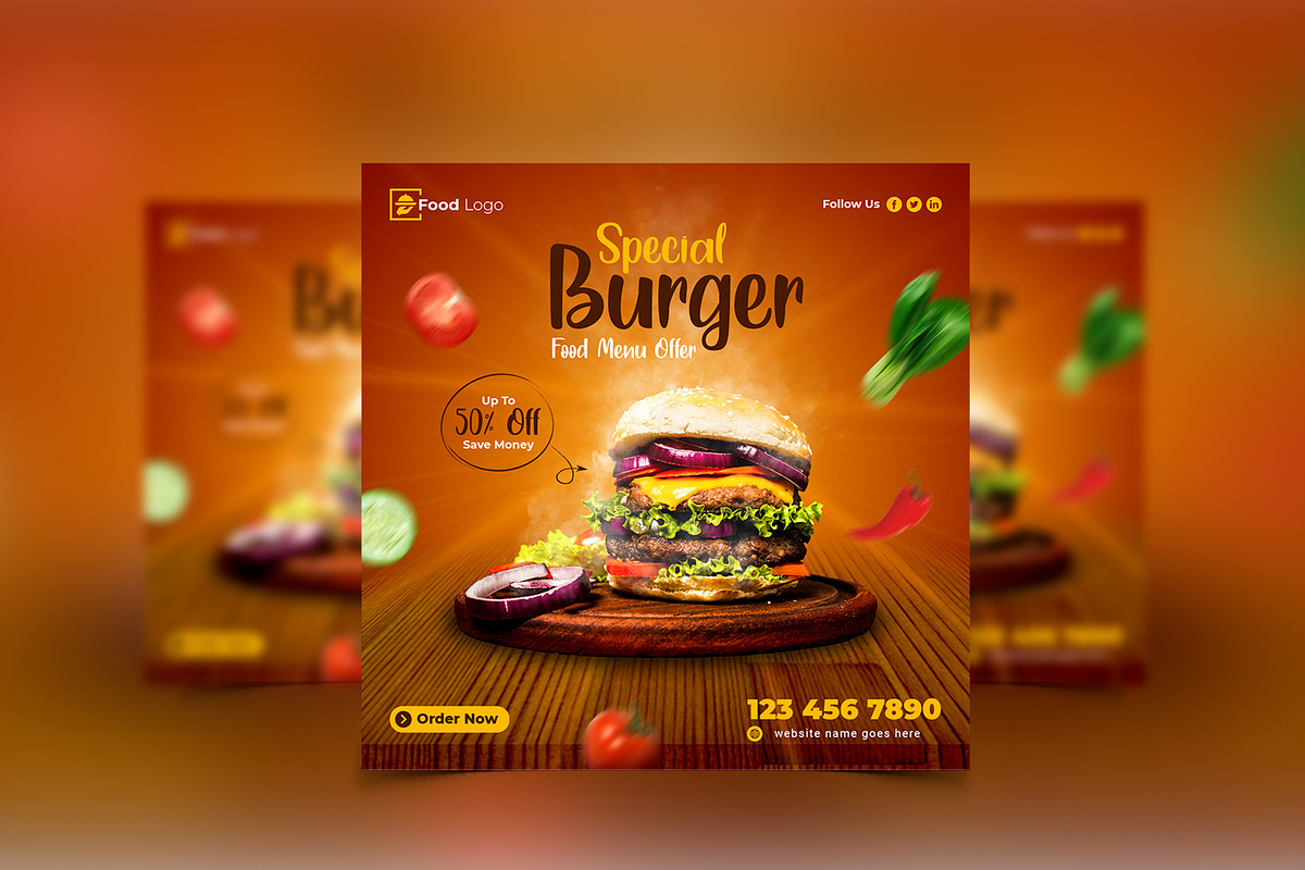 Food menu social media post banner, a Marketing Template by zahidhossainalif (Photo 2 of 2)