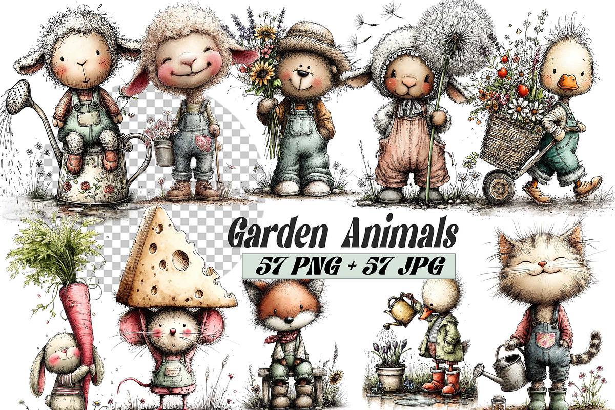 Valentine Farm Garden Animal Clipart, a Graphic by one-touch (Photo 1 of 18)