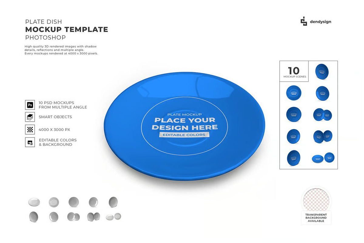Plate Dish Mockup Template Set, a Household Mockup by DesignRushMarket (Photo 1 of 11)