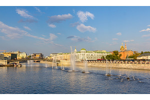 Fountains on vodootvodny canal in moscow russia stock photo containing moscow, an Architecture Photo by Leonid Andronov
