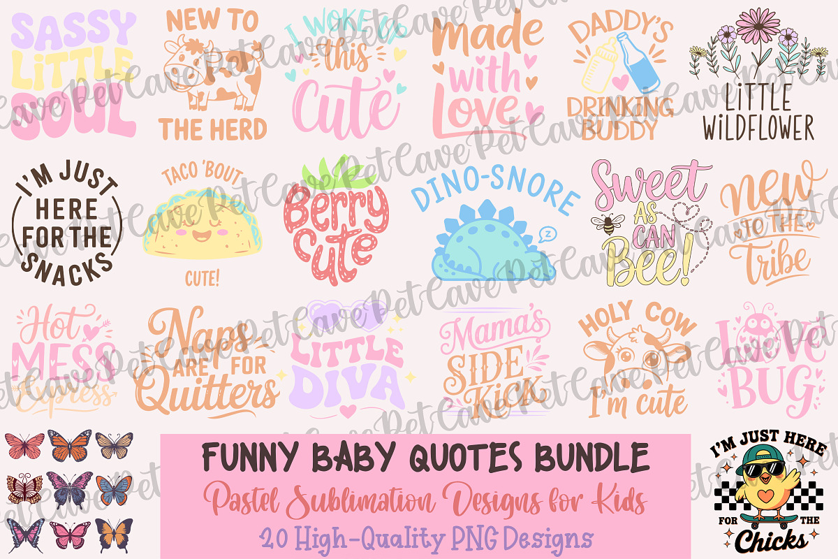 Funny Baby Quotes PNG Bundle, a Graphic by Pet Cave (Photo 1 of 10)