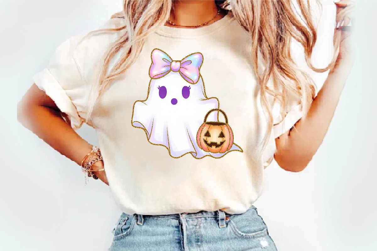 Ridescent Peeking Ghost Pumpkin, an Illustration by Watercolor design (Photo 2 of 3)