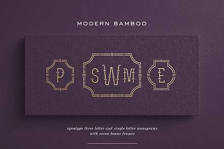 Modern Bamboo Monogram Font
