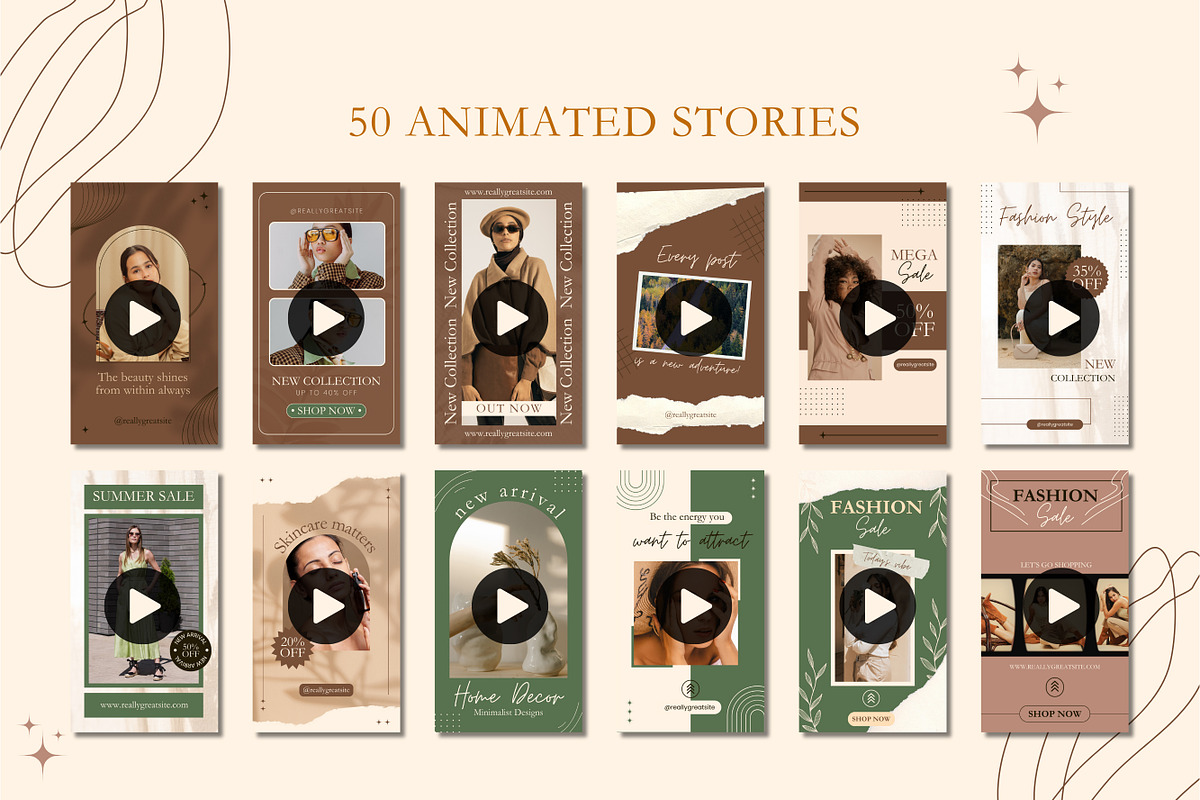 50 Animated Stories Canva Template, a Templates & Theme by ...