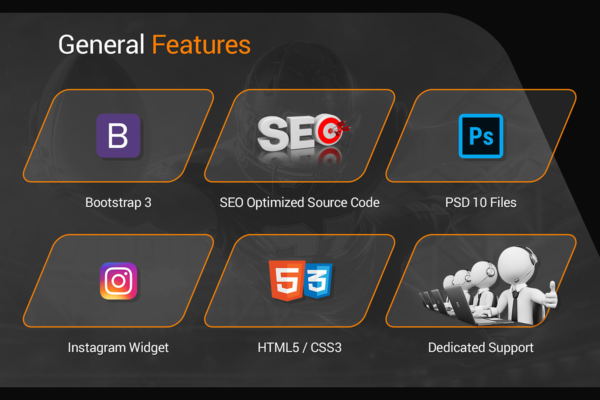 American Football HTML Template, a HTML Template by TonyTemplates (Photo 3 of 5)