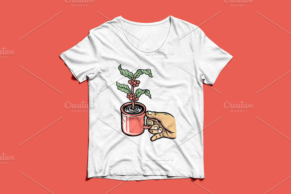 hand holding a cup of coffee, a Food Illustration by gunaonedesign (Photo 3 of 4)