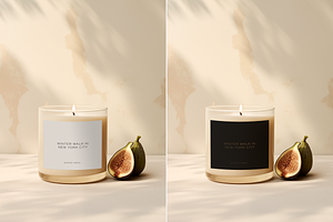 Glass Candle Jar Label Mockup